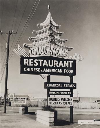 (NEON SIGNAGE) A group of approximately 105 photographs of eccentric neon signs promoting drive-in theaters, bowling alleys, cocktail l